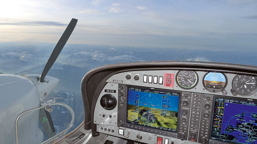 DA42-VI cockpit during a single-engine test flight to its 18,000 ft service ceiling